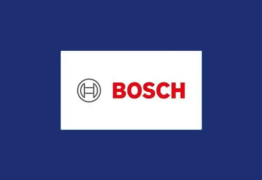 Logo in rot Bosch auf einem weißen Hintergrund