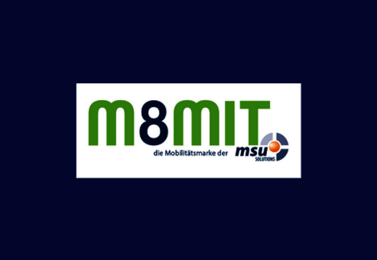 Schriftzug M8MIT auf einem dunkelblauen Hintergrund