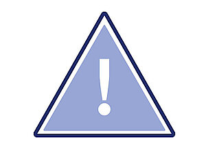Icon mit einem Warndreieck auf einem weißen Hintergrund